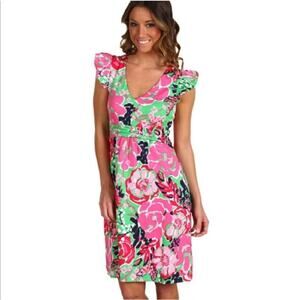 Lily Pulitzer Cherry Silk Blend "A Thing Called Love" Dress Size Small